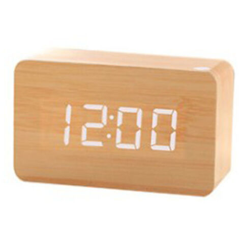LED Digital Alarm Clock Small Grandfather Watch with Date Temperature Display, 3 Adjustable Brightness, Voice Control, 2 Display Modes (1/5)
