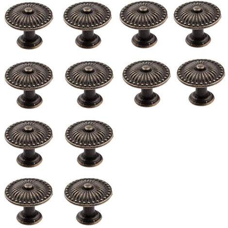 Cabinet Knobs 12 Pieces Dresser Handle Bronze Drawer Knob Vintage Furniture Knob Cabinet Door Knobs with Screws Cabinet Handles Knob for Cupboard Drawer Kitchen