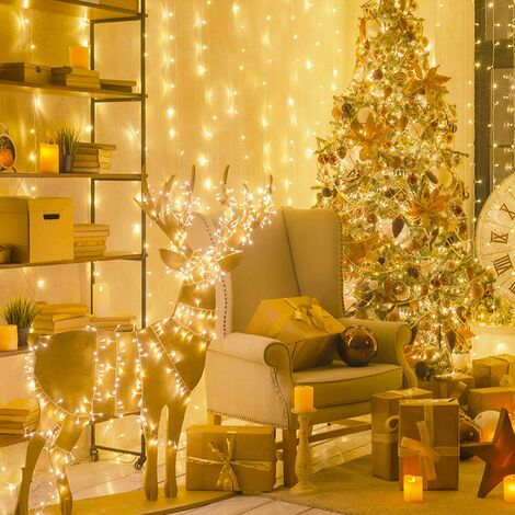 80 LED Warm White Indoor String Lights, Clear Wire Christmas Lights for Outdoor, Waterproof, Plug-in Twinkle String Lights for Bedroom, Wedding Party, Tree Decor
