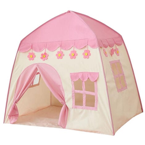 Kids Play Tent for Girls Princess Play Tent Nursery Indoor Outdoor Safety Non-Toxic with Cotton Balls Lights Frozen Princess Crown Wand 130100130 Large