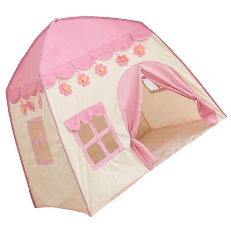 Kids Play Tent for Girls Princess Play Tent Nursery Indoor Outdoor Safety Non-Toxic with Cotton Balls Lights Frozen Princess Crown Wand 130100130 Large
