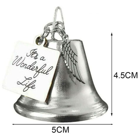 Christmas angel bell ornament with stainless steel angel wing charm. Classic Christmas Tree Hanging Ornament Keepsake Souvenir Gift