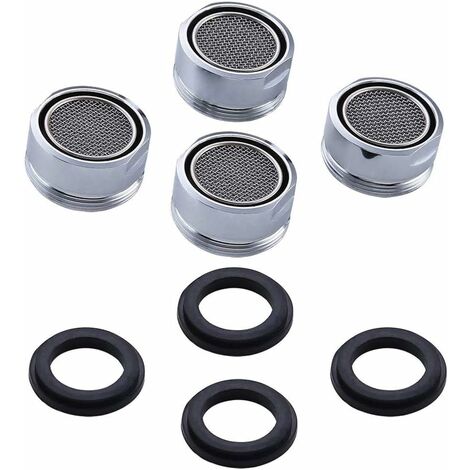 4Pcs Faucet Filter Aerator Universal Water Saving Faucet Aerators for Kitchen Sink Faucet or Bathroom Faucet Silver (24MM) (1/5)