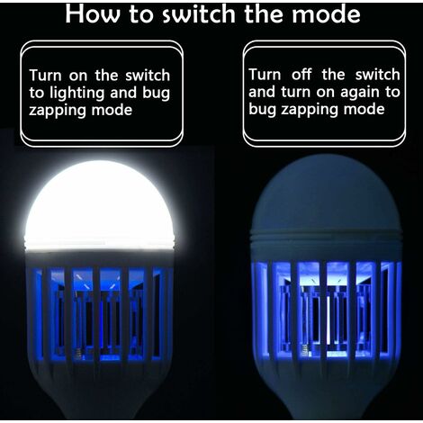 GLOUE Bug Zapper Bulb 2 in 1 UV LED Mosquito Killer Lamp Electronic Insect and Fly