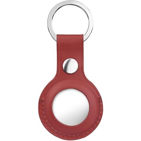 Genuine Leather Protective Cover for AirTag with Keychain Ring - Main Image