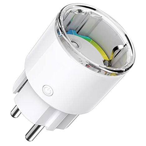 Mini WiFi Smart Plug, Alexa Smart Plug 10A with Timer Function and Remote Control via APP, Energy Monitoring, Voice Control with Alexa and Google Home, 2.4 GHz (1 unit)