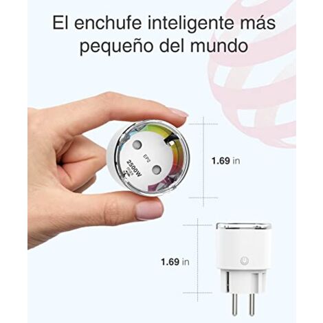 Mini WiFi Smart Plug, Alexa Smart Plug 10A with Timer Function and Remote Control via APP, Energy Monitoring, Voice Control with Alexa and Google Home, 2.4 GHz (1 unit)