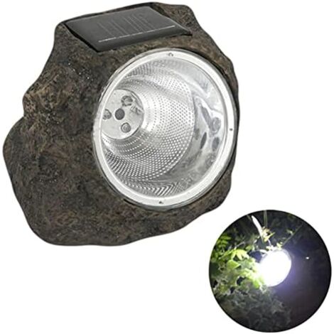 Solar Powered 3 LED Stone Light for Pathway, Landscape, Garden, Patio, Yard (As Picture Shown) (1/5)