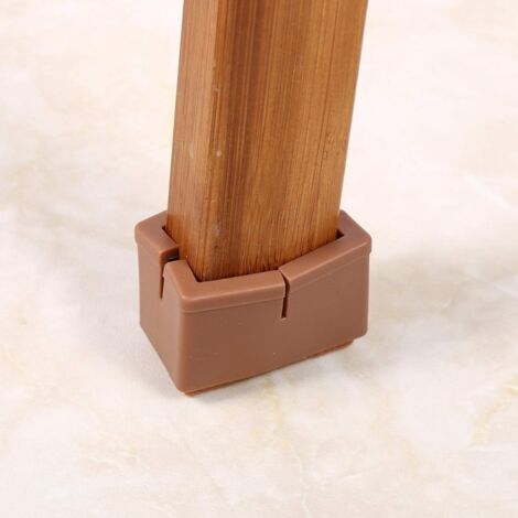 8 Pcs/Set Chair Legs Floor Protectors Rectangle Furniture Legs Protector Free Movable Table Leg Covers with Rubber Sole(Transparency) Coffee