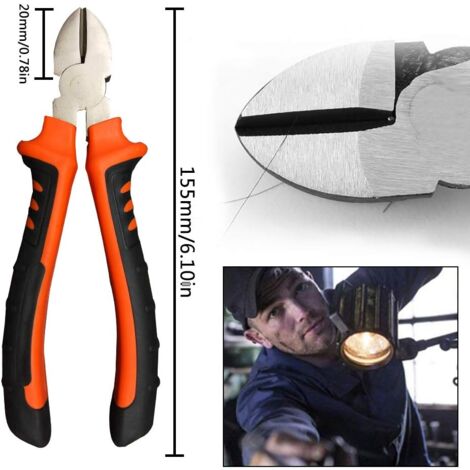 Side Cutting Pliers - Cable Cutter - Side Cutter - Precision Cutter Pliers - Wire Cutters - Professional Heavy Duty Plier with Diagonal Pliers