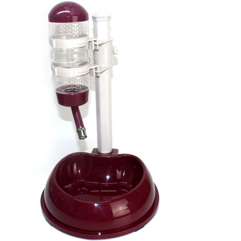 Dog Water Bottle Bowl Automatically Feeding Water Height Adjustable Dispenser for Dog Cat(Brown)