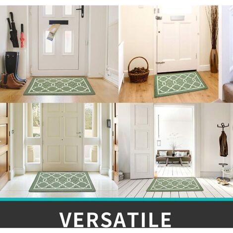 Non-Slip Doormat, Absorbent and Resistant Indoor and Outdoor Door Mat, Machine Washable Entrance Mat, Anti-Dust - 50 x 80 cm, Green v55CwVn0ixe