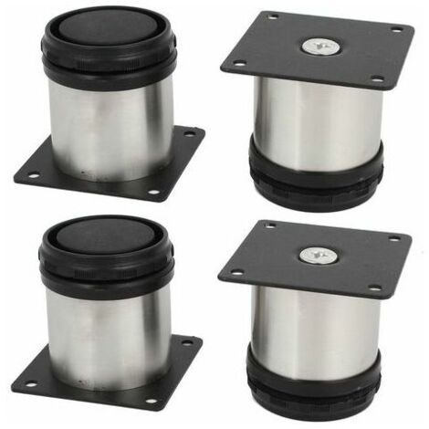 4 Pack Stainless Steel Kitchen Furniture Legs Adjustable Round 50x50mm (1/4)