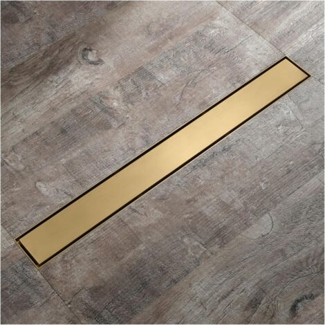 Shower Drain Stainless Steel Rectangle Shower Drain Medium Drainage Floor Drain Floor Drain with Dual Purpose Floor Drain Cover, Brass Deodorizing Core ,30055mm (1/5)