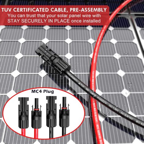 Weatherproof Solar Cable Tips 3m Solar Panel Cable Kit - Weatherproof Rust, Oxidation Resistant ...