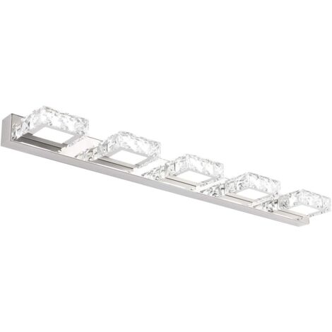 LED Bathroom Mirror Light 80CM LED Wall Light 15W Crystal Mirror Lamp Modern Indoor Wall Light Bathroom Light Cool White 5500K (1/5)