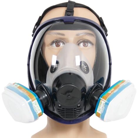 Full Coverall 6800 Reusable Full Face Respirator for Painting, Polishing, Welding and Dusting, 2 Types of Connectors, Respirator with Organic Vapor Filter (1/5)