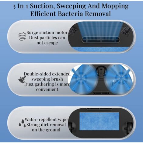 3 IN 1 Robot Vacuum Cleaner and Washer USB Charge Super Strong Suction 40db Low Noise Sweeping Robot for Pet Hair, Carpets, Hard Floors
