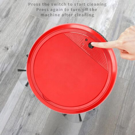 SALUTUY Multifunctional Intelligent Sweeping Robot,Robot Vacuum Cleaner Rechargeable Sweeping Robot Strong Suction Household Robot Cleaner, Red