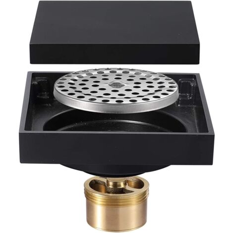 Floor Drain, 10x10cm Black Modern Design Bathroom Deodorizer Floor Drain for Bathroom Drain Floor Drain Bathroom Shower Siphon (1/5)