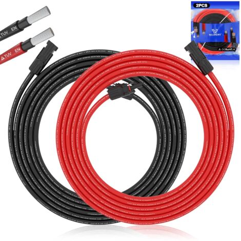 6m Solar Panel Cable Kit - Weatherproof Rust, Oxidation Resistant Tinned Copper Solar Panel Cable Extension - 12 AWG Solar Cable - 1,500V RELIAGINT Solar Wire (1/5)