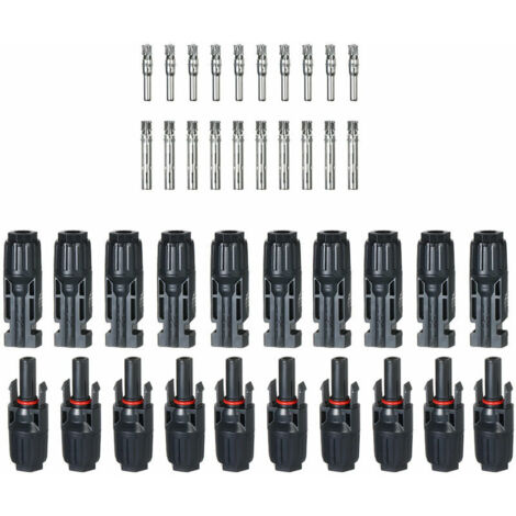 MC4 PV male and female connector, photovoltaic solar module connector, (new model without key) 10 pairs - (new model without key) 10 pairs (1/5)