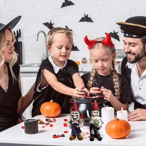 Garden GNOME Horror Skeleton Dwarf Couple Garden Statue Family