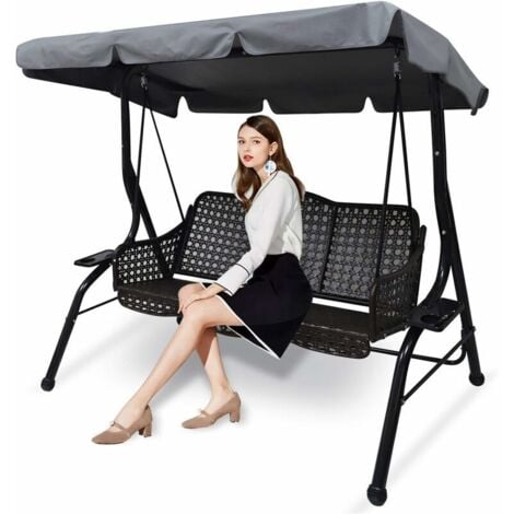 CSWEK-Replacement Canopy for Garden Swing, Replacement Cover, Swing Canopy, Swing Canopy Outdoor Swing Canopy Replacement for 3 Seater Garden Swing（