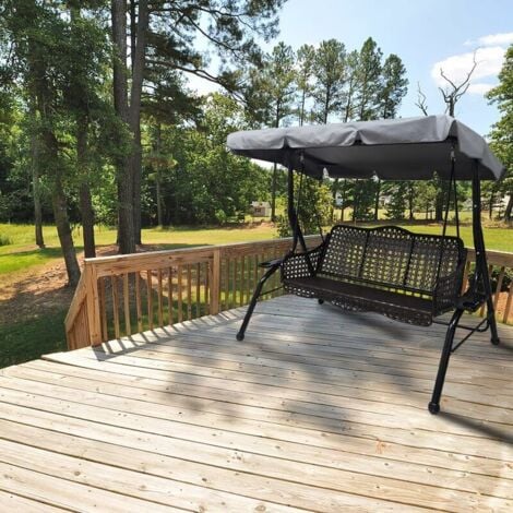 CSWEK-Replacement Canopy for Garden Swing, Replacement Cover, Swing Canopy, Swing Canopy Outdoor Swing Canopy Replacement for 3 Seater Garden Swing（