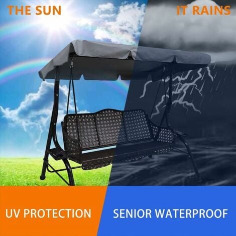 CSWEK-Replacement Canopy for Garden Swing, Replacement Cover, Swing Canopy, Swing Canopy Outdoor Swing Canopy Replacement for 3 Seater Garden Swing（