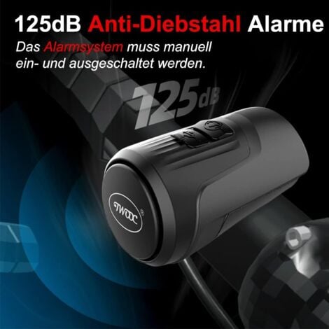 Electric Bike Bell, 125dB Anti-theft Alarm Loud Electronic Bike Horn, 4 Sound Modes, USB Rechargeable Waterproof Battery Alarm, Powerful Adult MTB Bicycle Bell 1pcs, Black