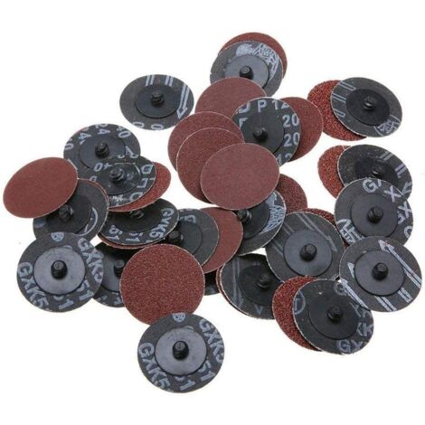40PCS 50mm 24/60/120/240 Grit Roll Lock Sanding Discs R Type Sandblasting Abrasive Pads (1/5)
