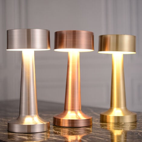 Dimming Table Lamp, Rechargeable Wireless Table Lamps with Touch Sensor, 3-Level Brightness, 3w LED Night Light for Bedside Tables, Coffee Tables, Restaurants