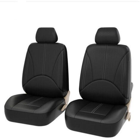 Universal PU Leather Artificial Leather Car Seat Cover Set of 4 Pieces Black (1/5)