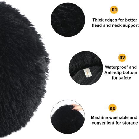 Large Dog and Cat Bed - Washable - for Medium and Large Dogs and Cats,Comfortable and Soft - 4 Sizes for a Soft and Warm Sleep, Black 40cm Black M (Pack of 1)