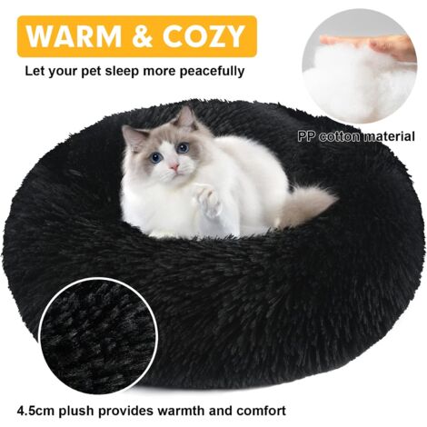 Large Dog and Cat Bed - Washable - for Medium and Large Dogs and Cats,Comfortable and Soft - 4 Sizes for a Soft and Warm Sleep, Black 40cm Black M (Pack of 1)