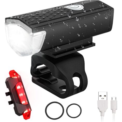 Bike Lights,USB Rechargeable LED Bike Headlight,Rechargeable Waterproof Front Bike Light Set 5 Modes Bike Lights,Bike Light Set for All Bikes
