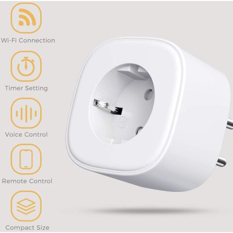 Smart Plug (Type F), Smart Plug Compatible with Alexa and Google Home, 16A Electrical Outlet with Voice Control, Remote Control and Time Function via APP eHomelife (4)