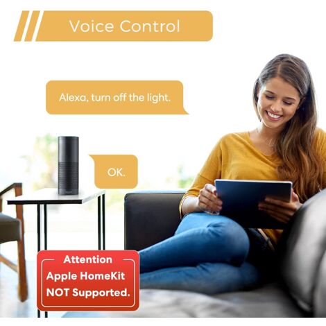 Smart Plug (Type F), Smart Plug Compatible with Alexa and Google Home, 16A Electrical Outlet with Voice Control, Remote Control and Time Function via APP eHomelife (4)