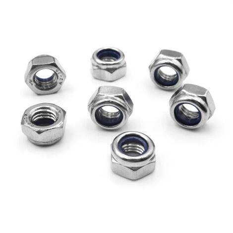 100 Pieces M4 Stainless Steel Lock Nut Hex Nut Lock Nuts Hex Nuts for Hardware Lock Nut Assortment (1/5)
