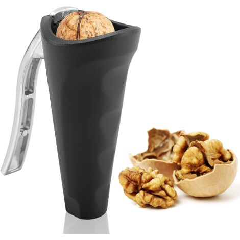 Nut Peeling Tool, Metal Nut Cracker, Walnut Peeler, Multifunctional Walnut Tongs, Funnel-shaped Nutcracker, Suitable for Pecans, Hazelnuts, Almonds (Black) (1/5)