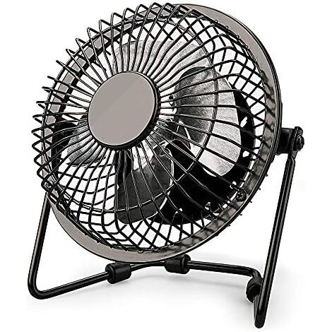 USB Fan, Metal Desk USB Fan 4 inch Mini Silent Fan Portable Cooling Fan Perfect for Notebook Laptop PC Desk Table with 360 Degree Rotation (1/5)