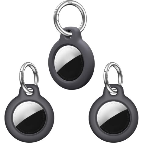 3 Pack Protective Case for Airtags Case Anti-Scratch Portable Bluetooth Tracker Locator Case for Airtag Accessory Shell Case Holder Key GPS Tag for Keys/Bags/Pets etc Black (1/5)