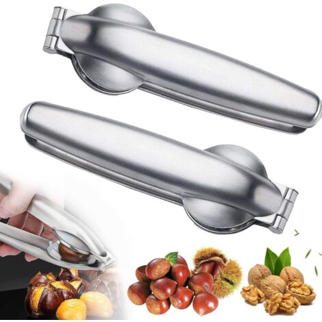 Chestnut Clip, 2 Pieces Chestnut Cutter, Stainless Chestnut Clip, Chestnut Cutter, Nut Cracker, Multifunctional Chestnut Clip, 2 in 1 Chestnut Cutter, Nutcracker (1/5)
