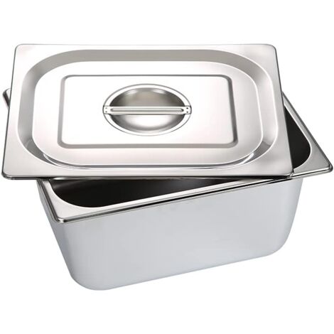 66365Z 1/3 Stainless Steel Tray 325 X 175 X 150mm, Large Capacity Stainless Steel Stockpot, Round Corner Design, Food Storage Container, Kitchen Available (1/5)