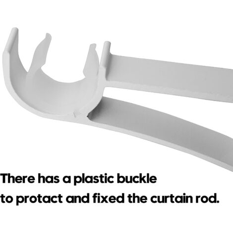 Pack Heavy Duty Aluminum Alloy Single Curtain Rod Brackets for Curtain Rod (White)