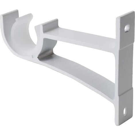 Pack Heavy Duty Aluminum Alloy Single Curtain Rod Brackets for Curtain Rod (White)