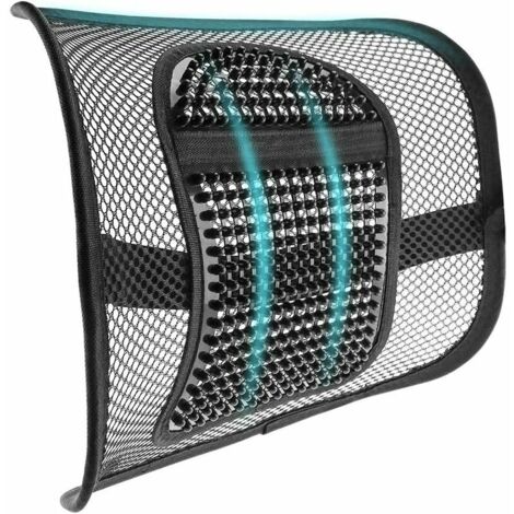 Lumbar Support Cushion Mesh Lumbar Support with Elastic Fixing Strap Can Lumbar Pain Relief Ideal for Chair Backrest Car Office 413312cm (1/5)