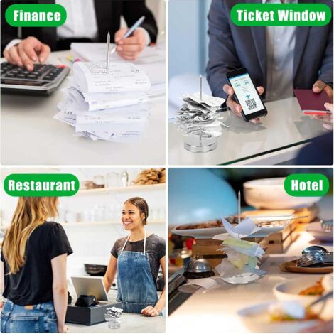thumbnail image 2 of Akamino Restaurant Order Ticket Holder Set - 2 Slide Check Racks & 2 Receipt Spikes For Kitchen Office 2 of 14