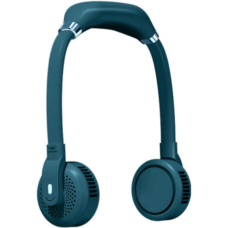 Portable Neck Fan Handsfree Neckband Fan Usb Battery Powered 3 Speed Adjustable Mini Wearable Fan, Dark Green 2000Mah - Dark Green 2000Mah (1/5)